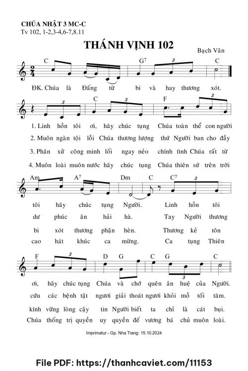 Thánh vịnh 102 - Lm. Bạch Vân - trang 1