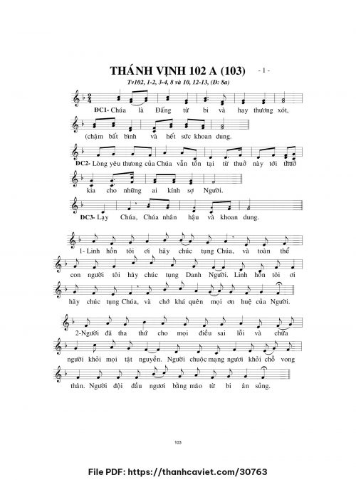 Thánh vịnh 102 A - Lm. Minh Hân - trang 1