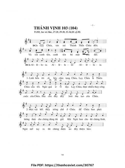 Thánh vịnh 103 - Lm. Minh Hân - trang 1