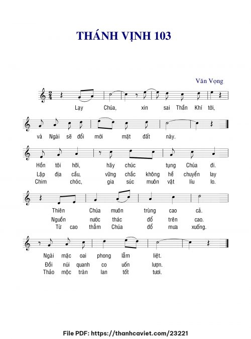 Thánh vịnh 103 - Văn Vọng - trang 1