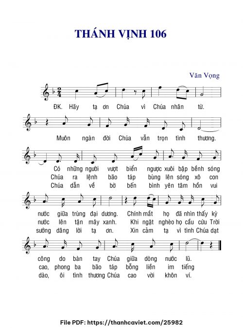 Thánh vịnh 106 - Văn Vọng - trang 1