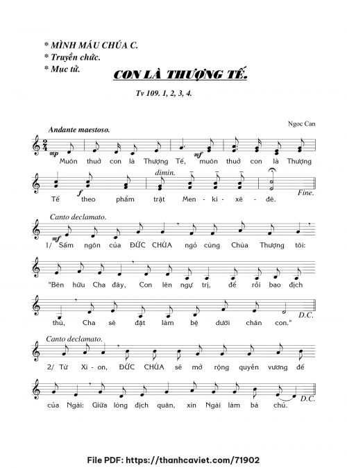 Thánh vịnh 109 - Ngọc Cẩn - trang 1