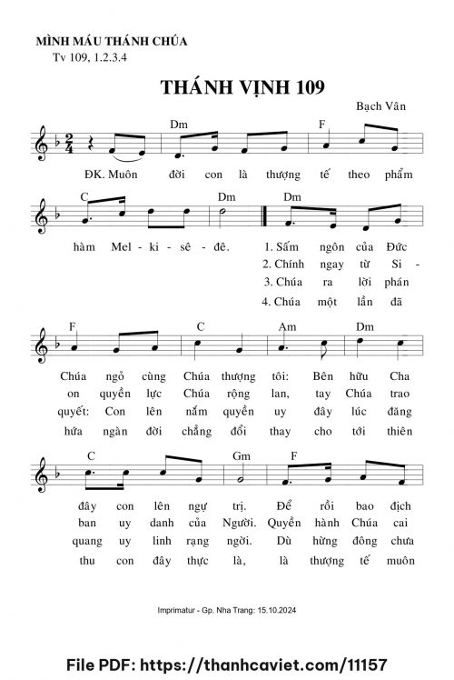 Thánh vịnh 109 - Lm. Bạch Vân - trang 1