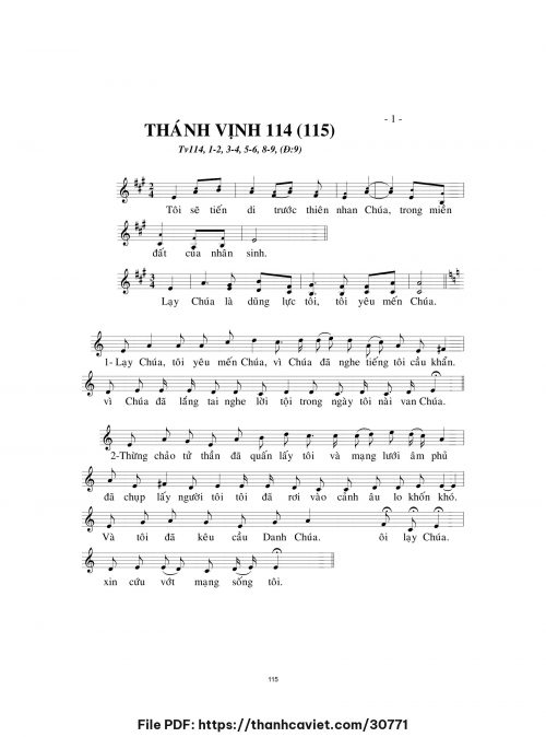 Thánh vịnh 114 - Lm. Minh Hân - trang 1