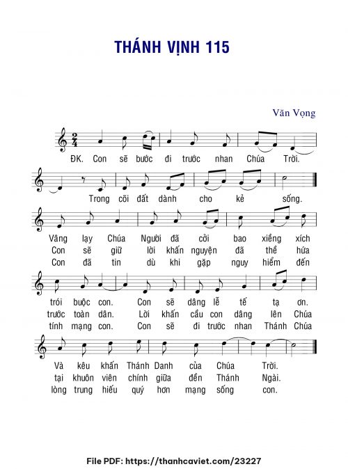 Thánh vịnh 115 - Văn Vọng - trang 1