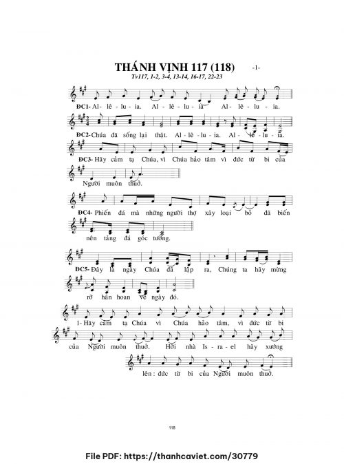 Thánh vịnh 117 - Lm. Minh Hân - trang 1