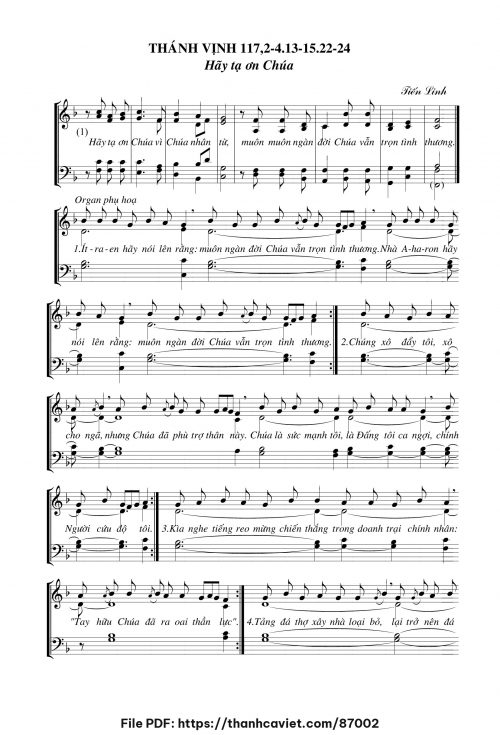 Thánh vịnh 117 – Hãy tạ ơn Chúa - Tiến Linh - trang 1