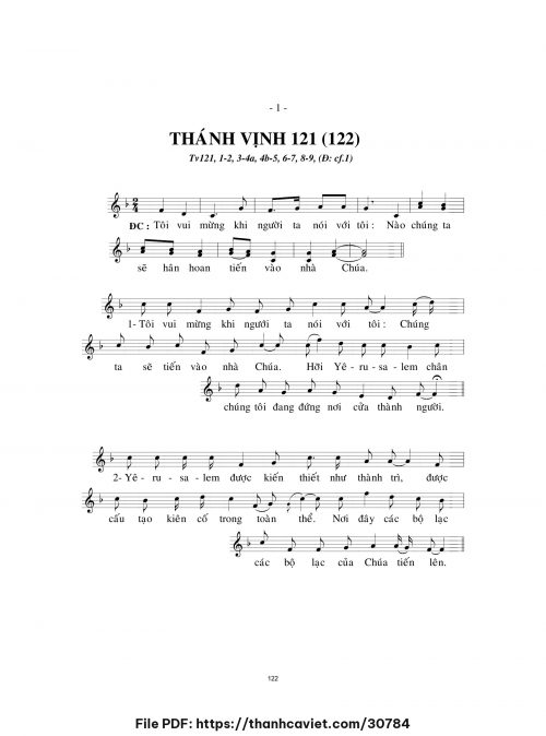 Thánh vịnh 121 - Lm. Minh Hân - trang 1