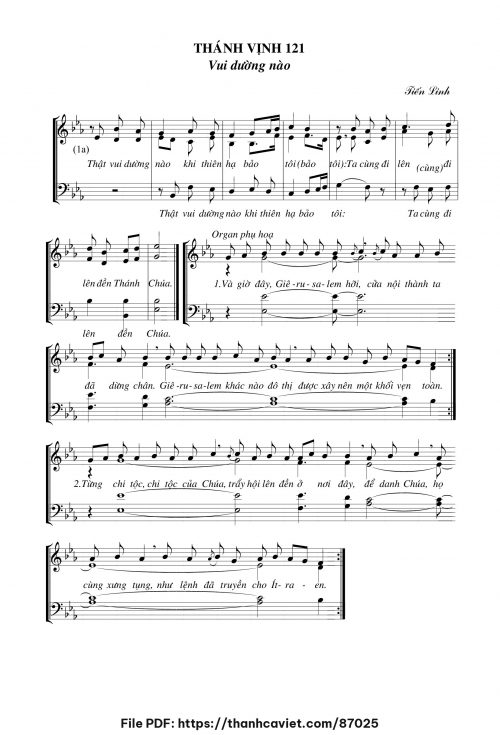 Thánh vịnh 121 – Vui dường nào - Tiến Linh - trang 1