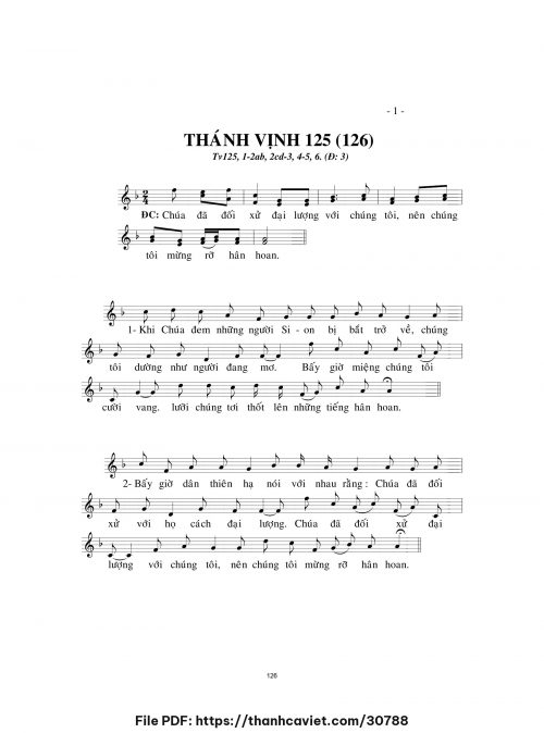 Thánh vịnh 125 - Lm. Minh Hân - trang 1