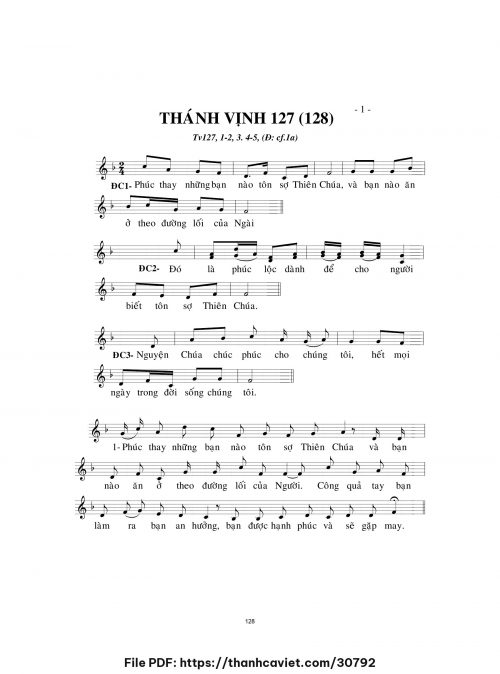 Thánh vịnh 127 - Lm. Minh Hân - trang 1