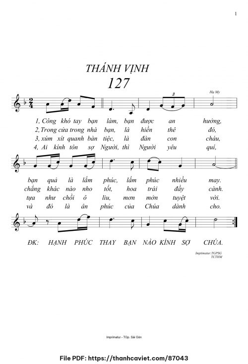 Thánh Vịnh 127 - Hạ My (Phương Nhạn) - trang 1