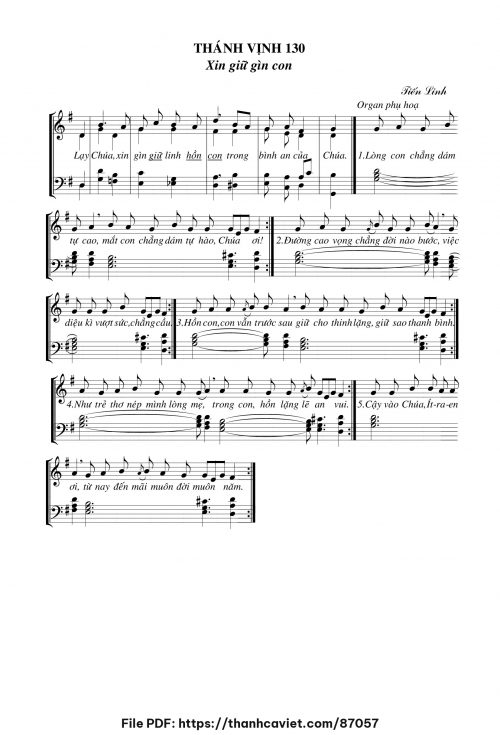 Thánh vịnh 130 – Xin giữ gìn con - Tiến Linh - trang 1