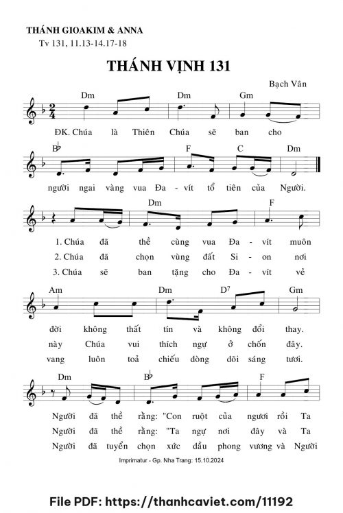Thánh vịnh 131 - Lm. Bạch Vân - trang 1
