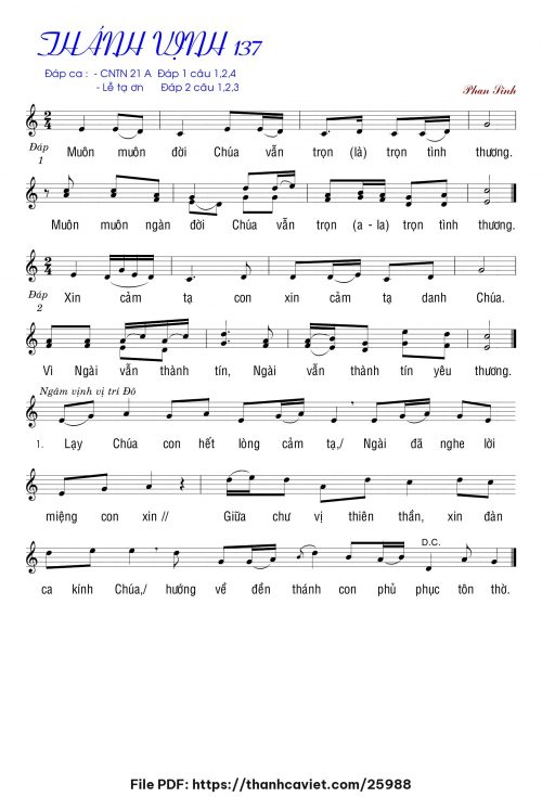 Thánh vịnh 137 - Phan Sinh - trang 1