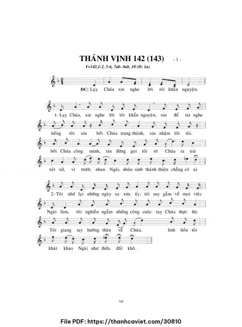 Thánh vịnh 142 - Lm. Minh Hân - trang 1