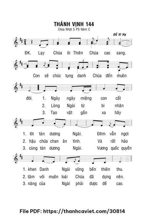 Thánh vịnh 144 - Đỗ Vy Hạ - trang 1