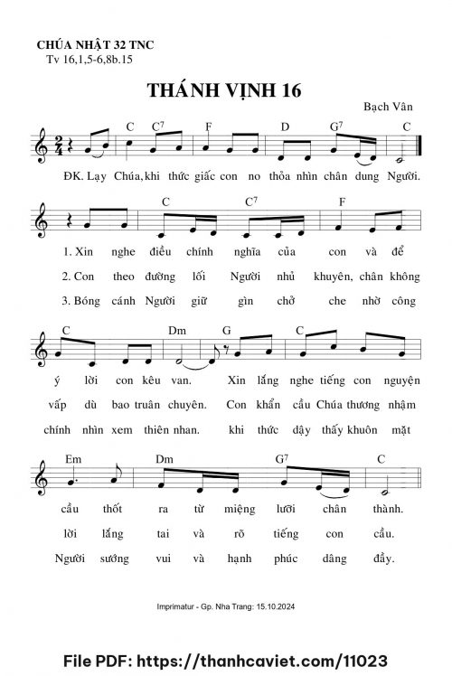 Thánh vịnh 16 - Lm. Bạch Vân - trang 1
