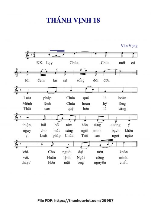 Thánh vịnh 18 - Văn Vọng - trang 1