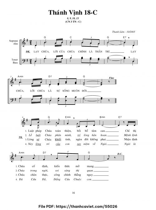 Thánh vịnh 18-C [CN3 TNC] (Imprimatur – TGp. Toronto, Canada: 10.12.2015 - Thanh Lâm (Giuse) - trang 1