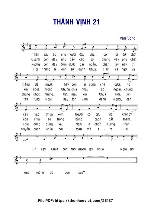 Thánh vịnh 21 - Văn Vọng - trang 1