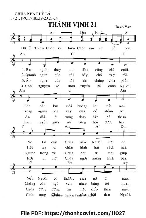 Thánh vịnh 21 - Lm. Bạch Vân - trang 1