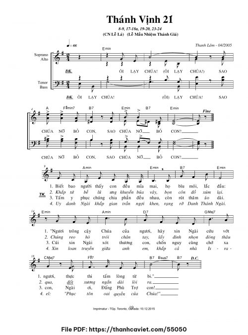 Thánh vịnh 21 [CN Lễ Lá] - Thanh Lâm (Giuse) - trang 1