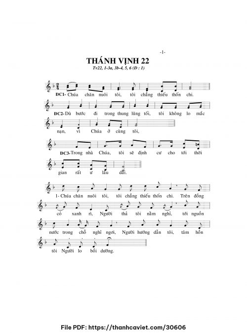 Thánh vịnh 22 - Lm. Minh Hân - trang 1