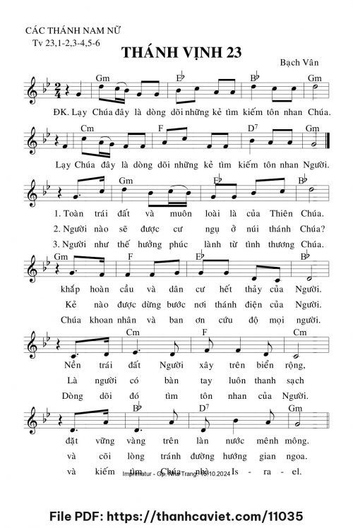 Thánh vịnh 23 - Lm. Bạch Vân - trang 1