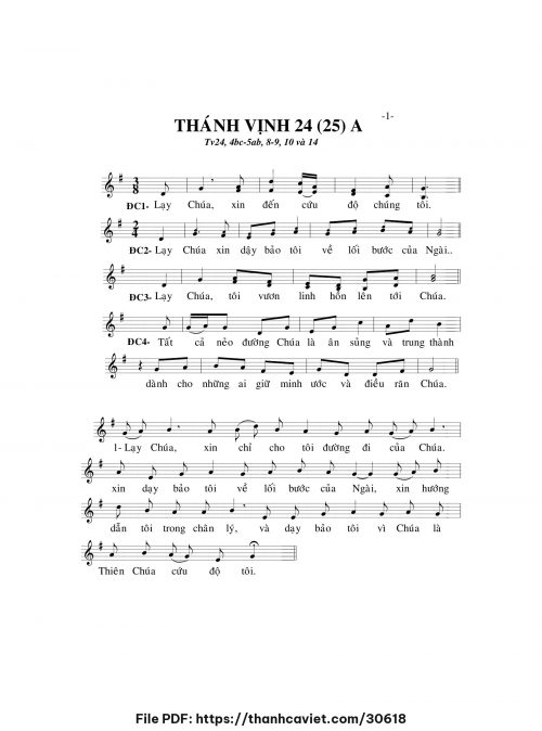 Thánh vịnh 24 (25) A - Lm. Minh Hân - trang 1