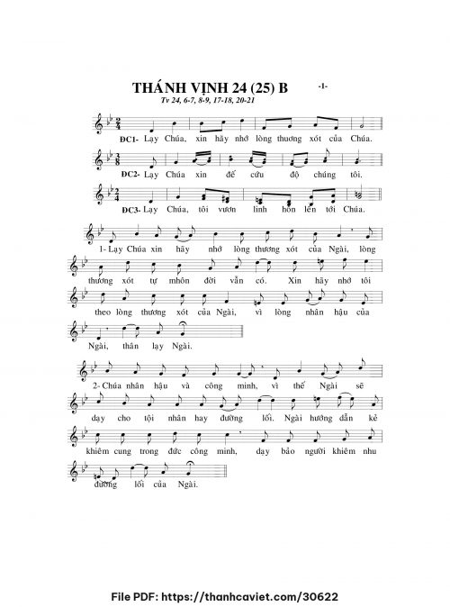Thánh vịnh 24 (25) B - Lm. Minh Hân - trang 1