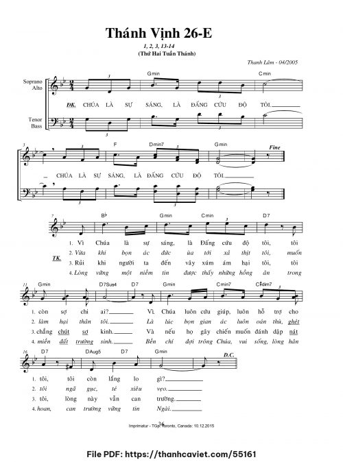 Thánh vịnh 26-E [Thứ 2 Tuần Thánh] - Thanh Lâm (Giuse) - trang 1