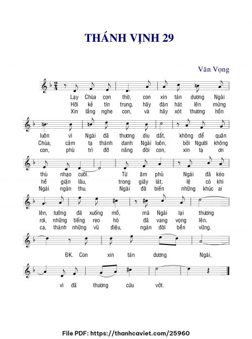 Thánh vịnh 29 - Văn Vọng - trang 1