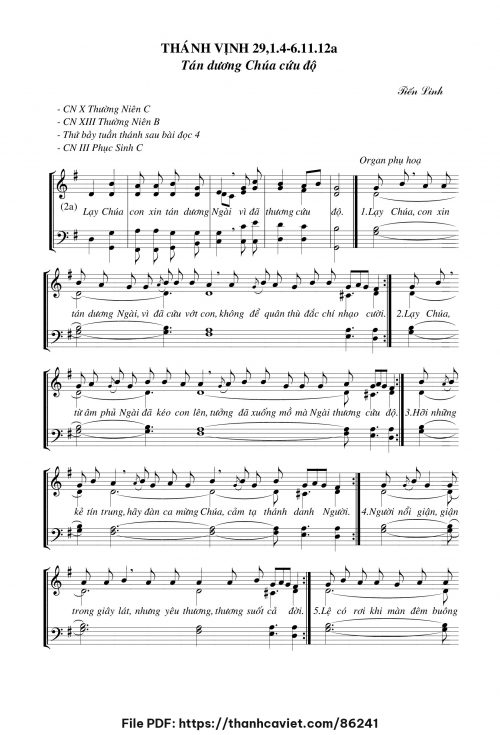 Thành vịnh 29 – Tán dương Chúa cứu độ - Tiến Linh - trang 1