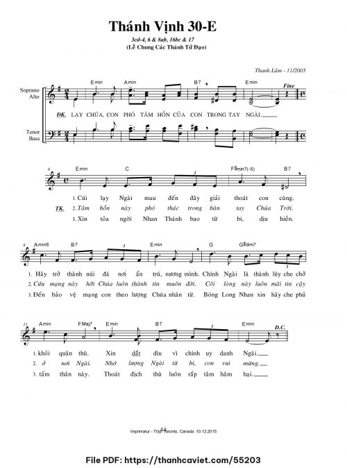 Thánh vịnh 30-E [Lễ chung các Thánh Tử Đạo] - Thanh Lâm (Giuse) - trang 1