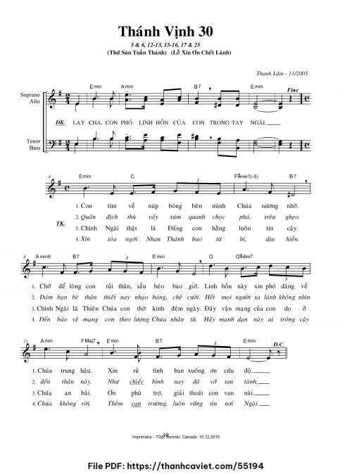Thánh vịnh 30 [Thứ 6 Tuần Thánh] - Thanh Lâm (Giuse) - trang 1