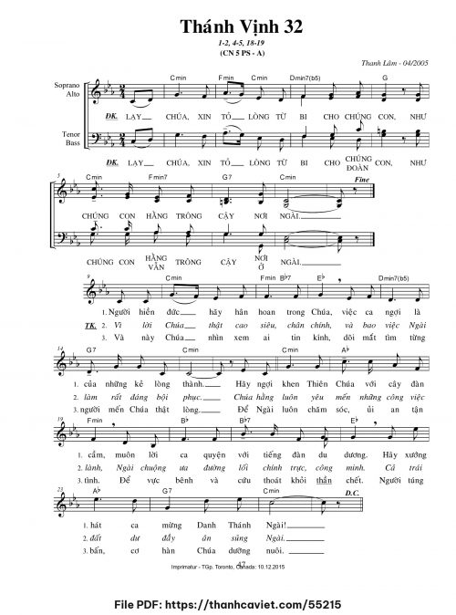 Thánh vịnh 32 [Chúa Nhật 5 Phục Sinh A] - Thanh Lâm (Giuse) - trang 1