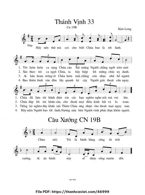 Thánh vịnh 33 - Lm. Kim Long - trang 1