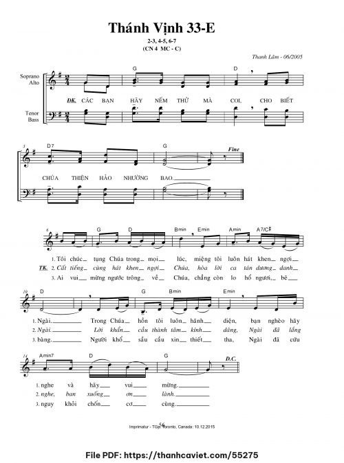 Thánh vịnh 33-E [CN4 MCC] - Thanh Lâm (Giuse) - trang 1