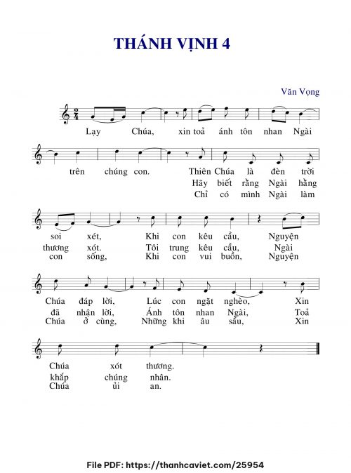 Thánh vịnh 4 - Văn Vọng - trang 1