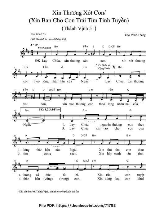 Thánh vịnh 51: Xin thương xót con - Cao Minh Thắng - trang 1