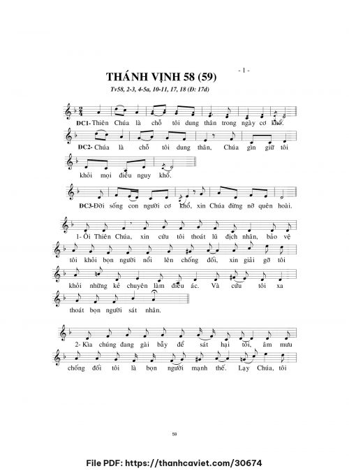 Thánh vịnh 58 - Lm. Minh Hân - trang 1
