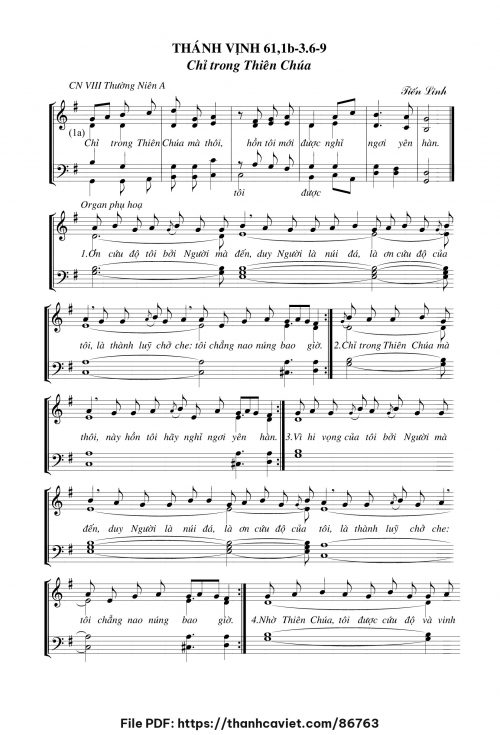 Thánh vịnh 61 – Chỉ trong Thiên Chúa - Tiến Linh - trang 1