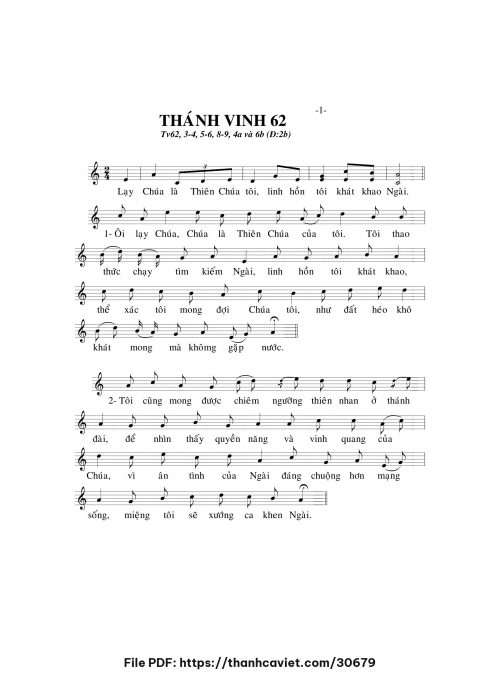Thánh vịnh 62 - Lm. Minh Hân - trang 1