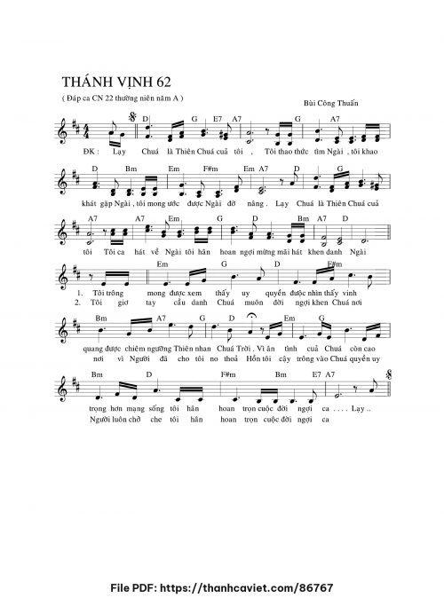 Thánh Vịnh 62 - Bùi Công Thuấn - trang 1
