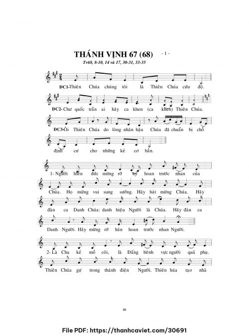 Thánh vịnh 67 - Lm. Minh Hân - trang 1