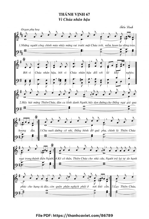 Thánh vịnh 67 – Vì Chúa nhân hậu - Tiến Linh - trang 1