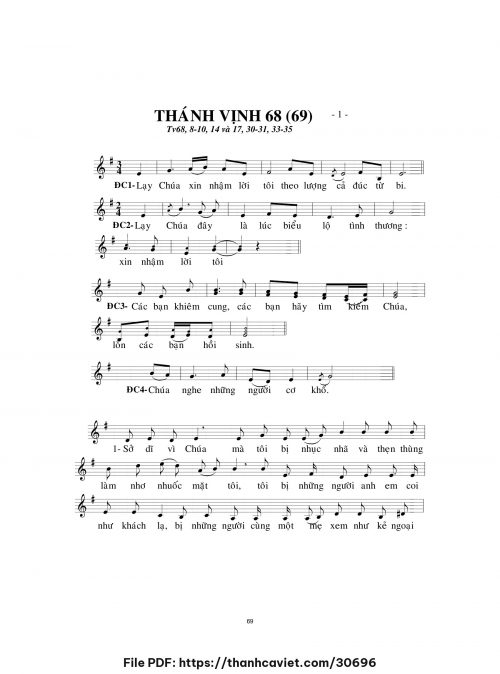 Thánh vịnh 68 - Lm. Minh Hân - trang 1