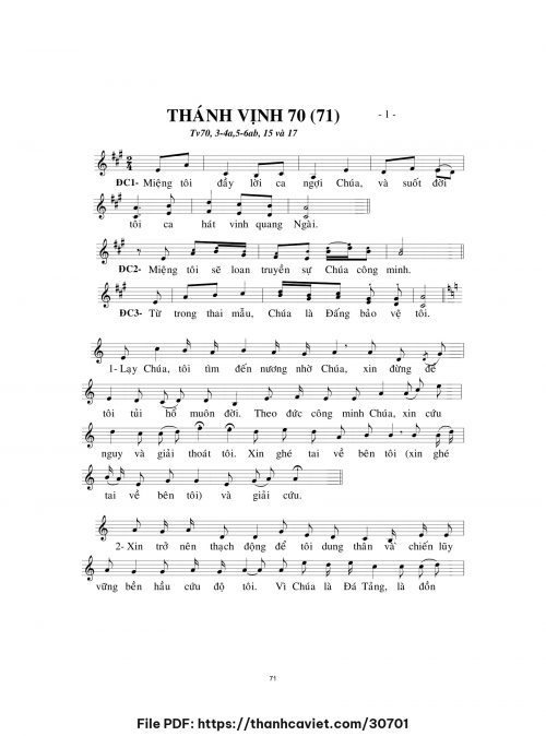 Thánh vịnh 70 - Lm. Minh Hân - trang 1