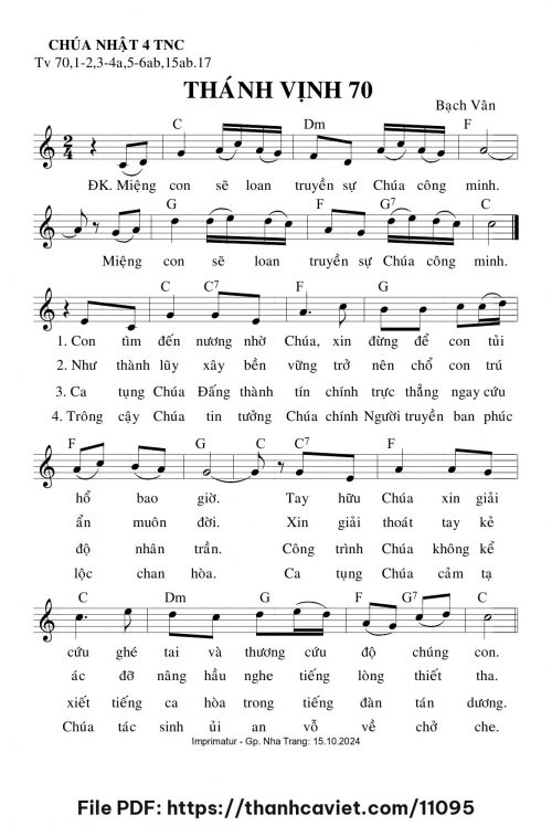 Thánh vịnh 70 - Lm. Bạch Vân - trang 1